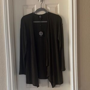 Bobeau Olive Green Open Cardigan NWT
